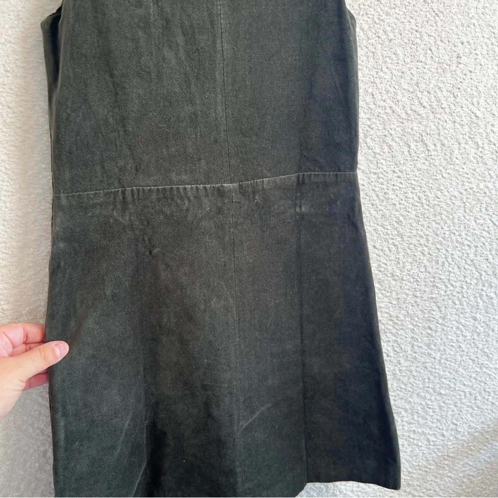 Zara Girls Velvet Sleeveless Pinafore Jumper Dress Dark Green Size 11/12‎ Years